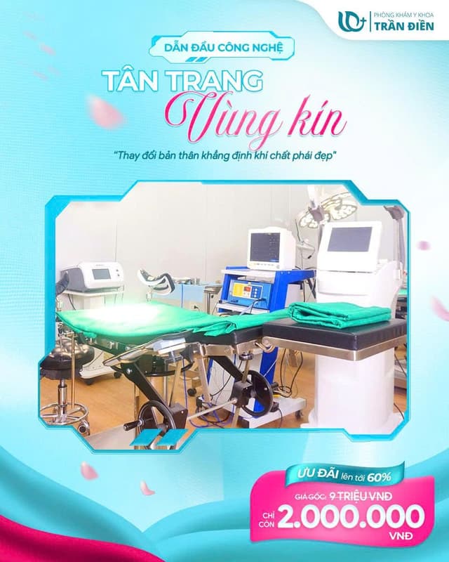 Phòng Khám Chuyên Khoa Thẩm Mỹ Trần Điền hội tụ đầy đủ các tiêu chuẩn tư vấn và thẩm mỹ chuẩn 5 sao, tiên phong ứng dụng công nghệ thông minh cùng hệ thống trang thiết bị y tế hiện đại hàng đầu. Đây không chỉ là bước tiến nâng tầm chất lượng dịch vụ, mà còn đánh dấu một chuẩn mực mới trong hành trình chăm sóc sắc đẹp toàn diện cho phụ nữ. Với định hướng phát triển khác biệt và đẳng cấp, Phòng Khám Chuyên Khoa Thẩm Mỹ Trần Điền mang đến cho phụ nữ Việt cơ hội trải nghiệm dịch vụ làm đẹp an toàn, tinh tế và xứng tầm, nơi mỗi khách hàng đều được chăm sóc theo tiêu chuẩn cao cấp và cá nhân hóa tối đa.